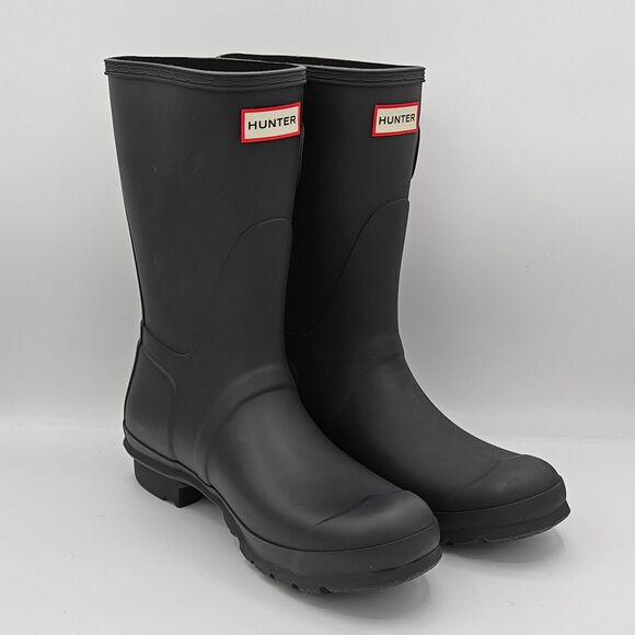 Hunter Original Short-O Boot Women's Waterproof Rain & Farm Boots (Matte Black) - Picture 3 of 6